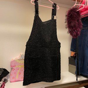 Zara sequin overall skirt with front pockets